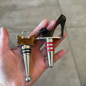 Vintage Bag 👜 and shoe 👠 bottle stoppers